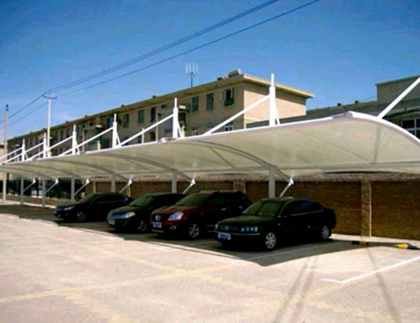 杭州藍天膜結構汽車(chē)停車(chē)棚——圖片